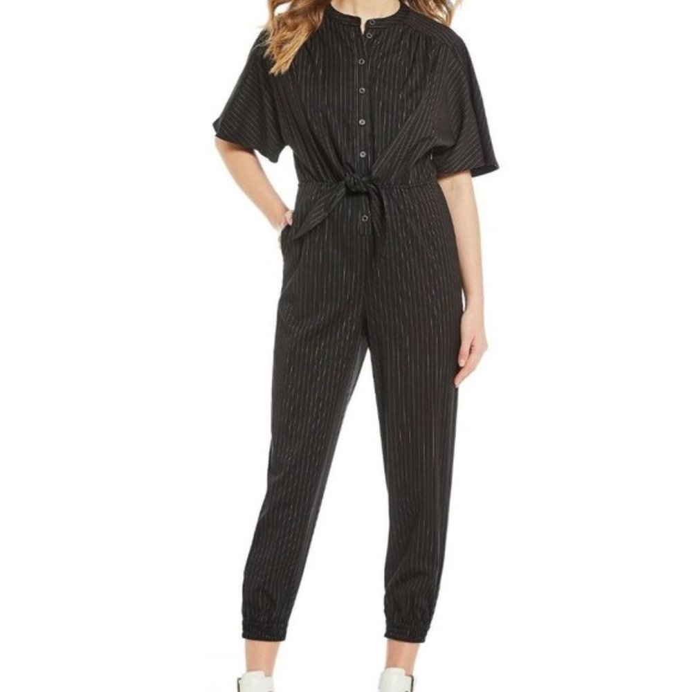 NWT a loves a Black Pinstripe Jumpsuit sz xs
